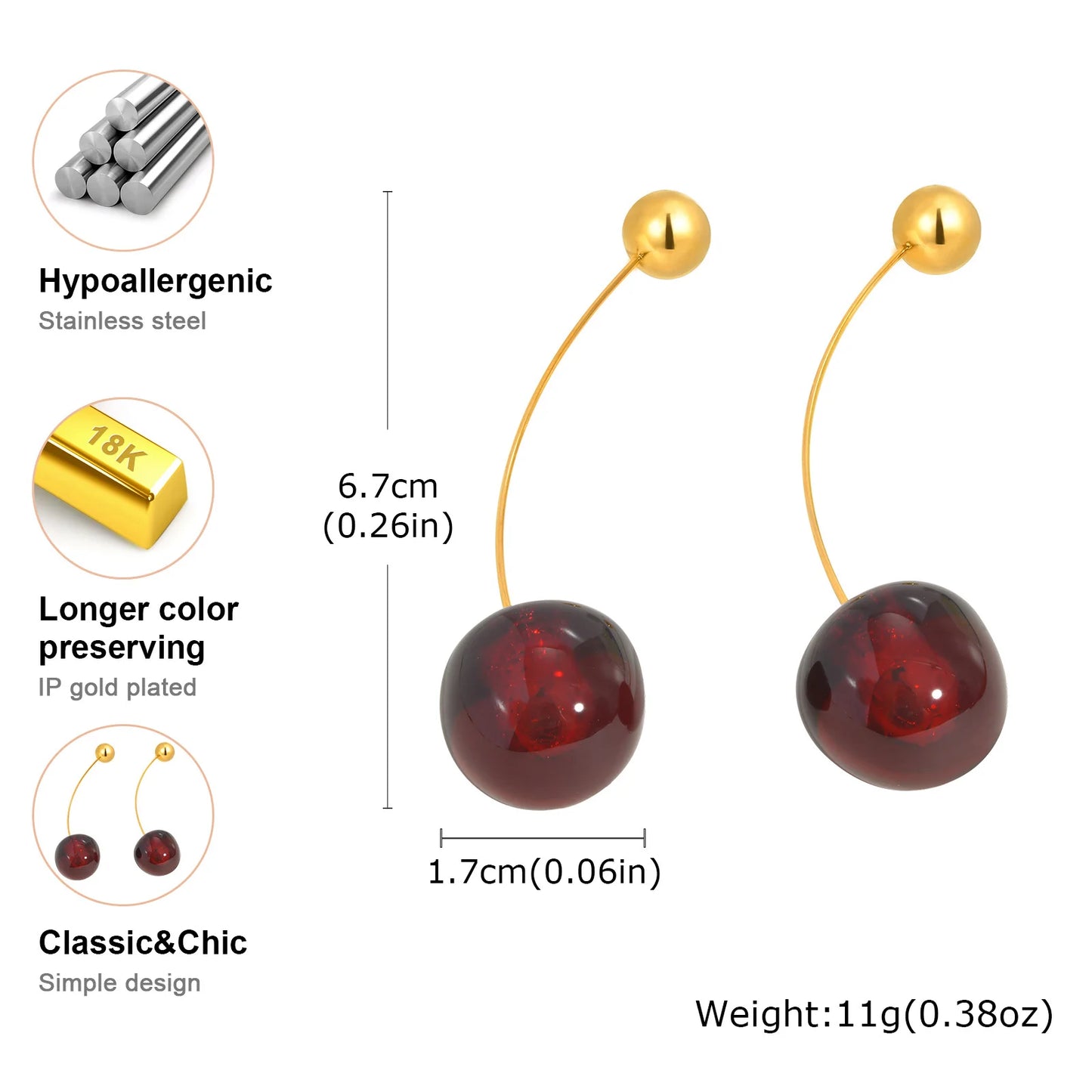 Cherry Muse Earrings – Bold Elegance Redefined