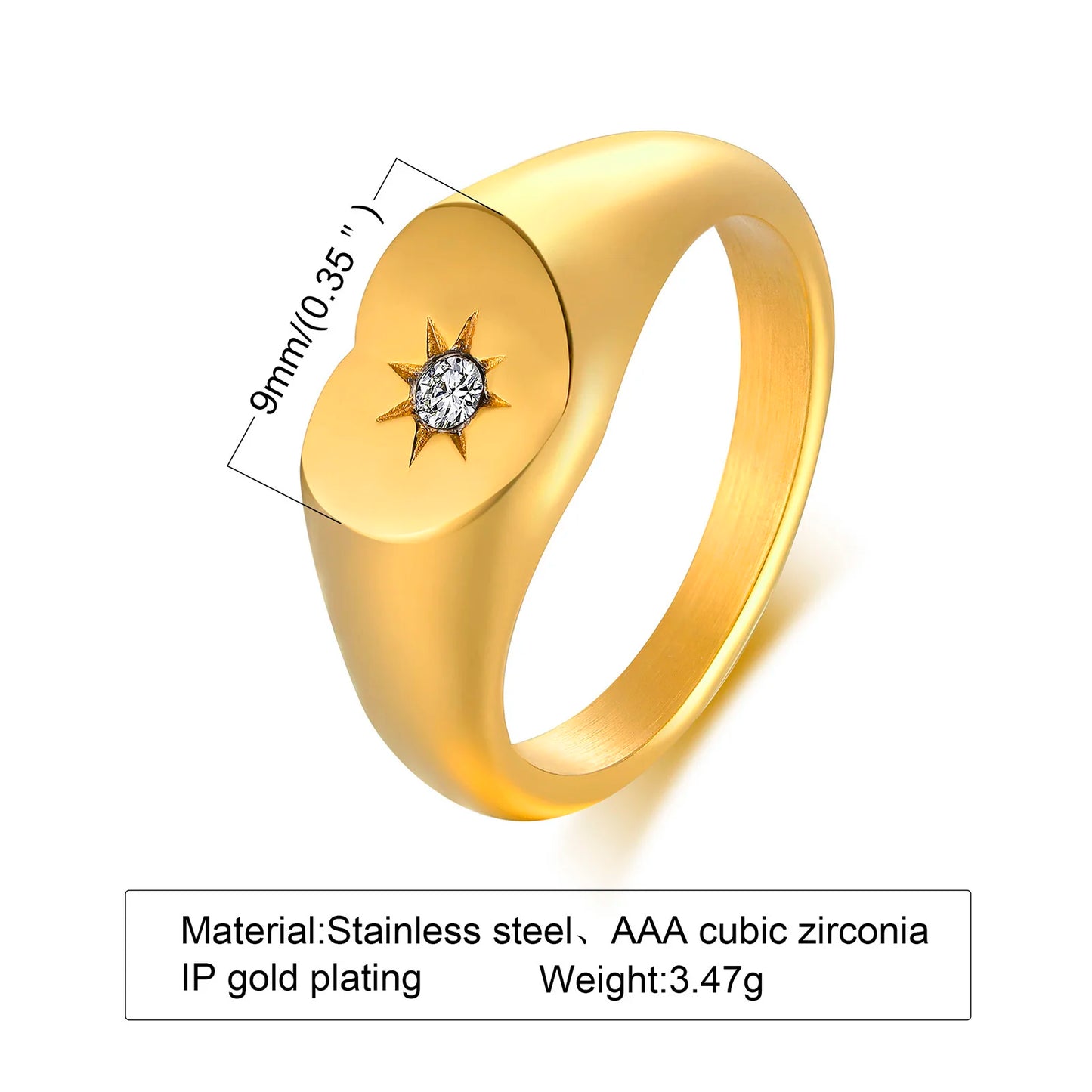 Celestial Glow Signet Ring Collection
