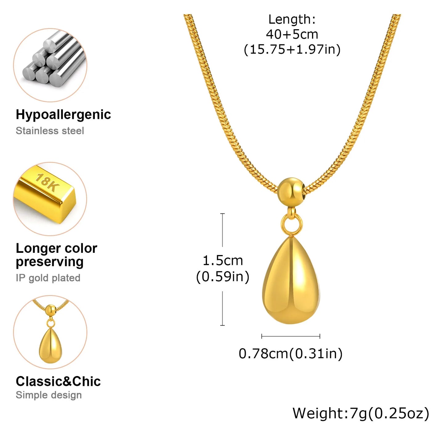Golden Teardrop Necklace – Pure Elegance Edition