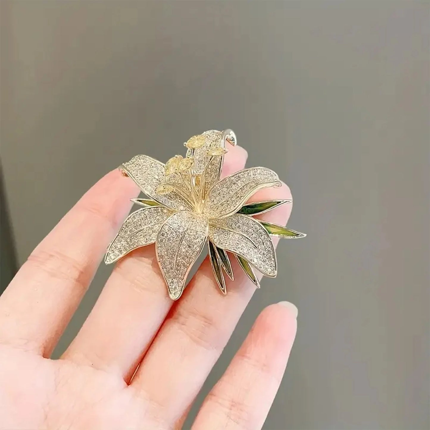 Golden Lily Elegance Brooch