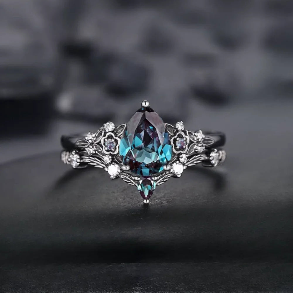 Ethereal Blue Blossom Ring