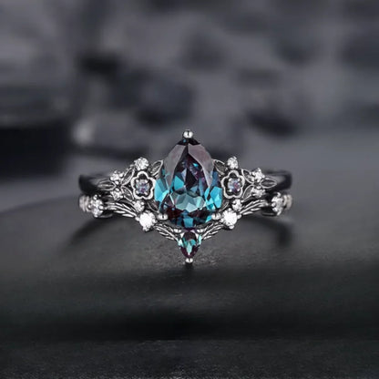 Ethereal Blue Blossom Ring