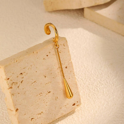 C-shaped Teardrop Ear Cuff Clip Earrings