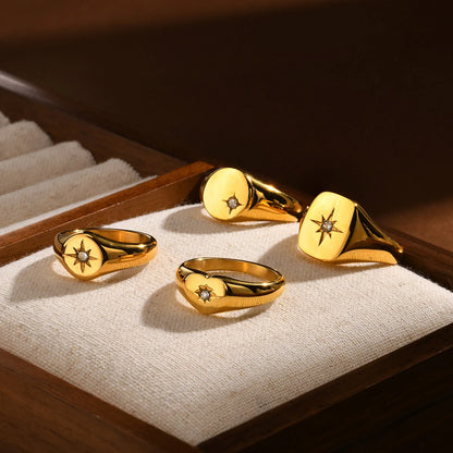 Celestial Glow Signet Ring Collection