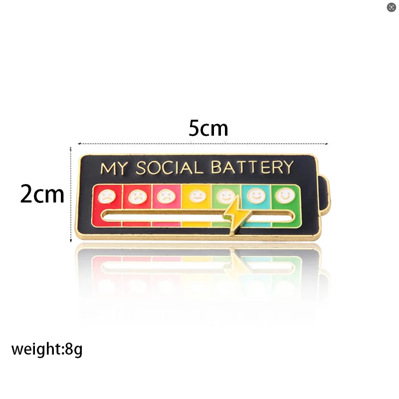 My Social Battery Pin (Mood Conversion Energy Brooch)