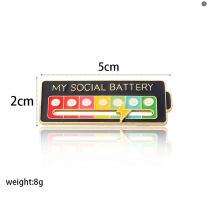 My Social Battery Pin (Mood Conversion Energy Brooch)