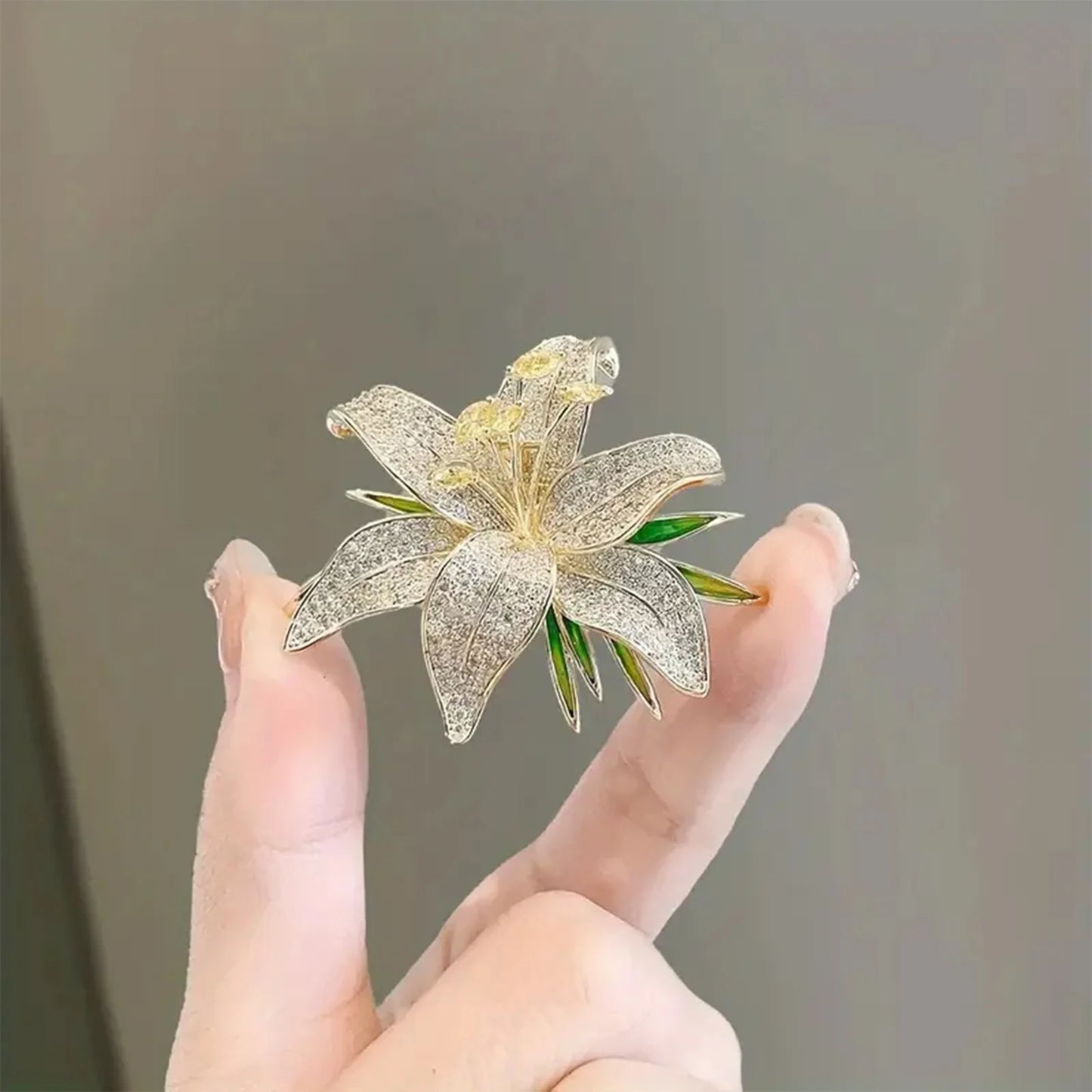 Golden Lily Elegance Brooch