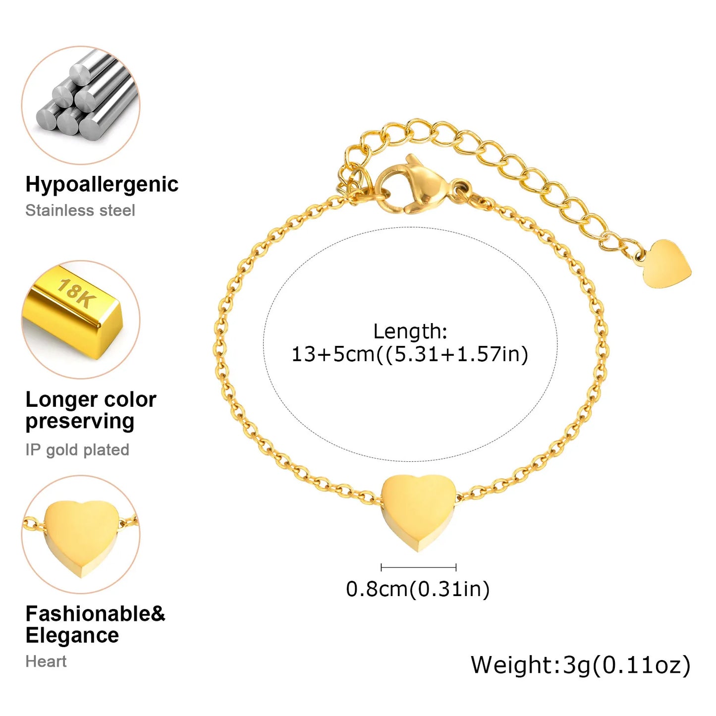 Golden Heart Anklet – Minimal Love Edition