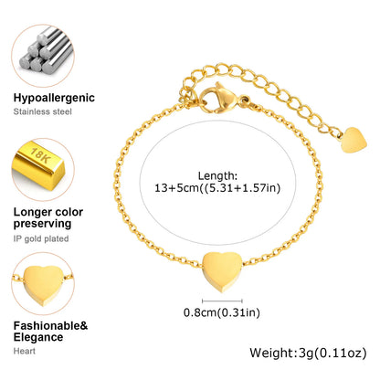Golden Heart Anklet – Minimal Love Edition