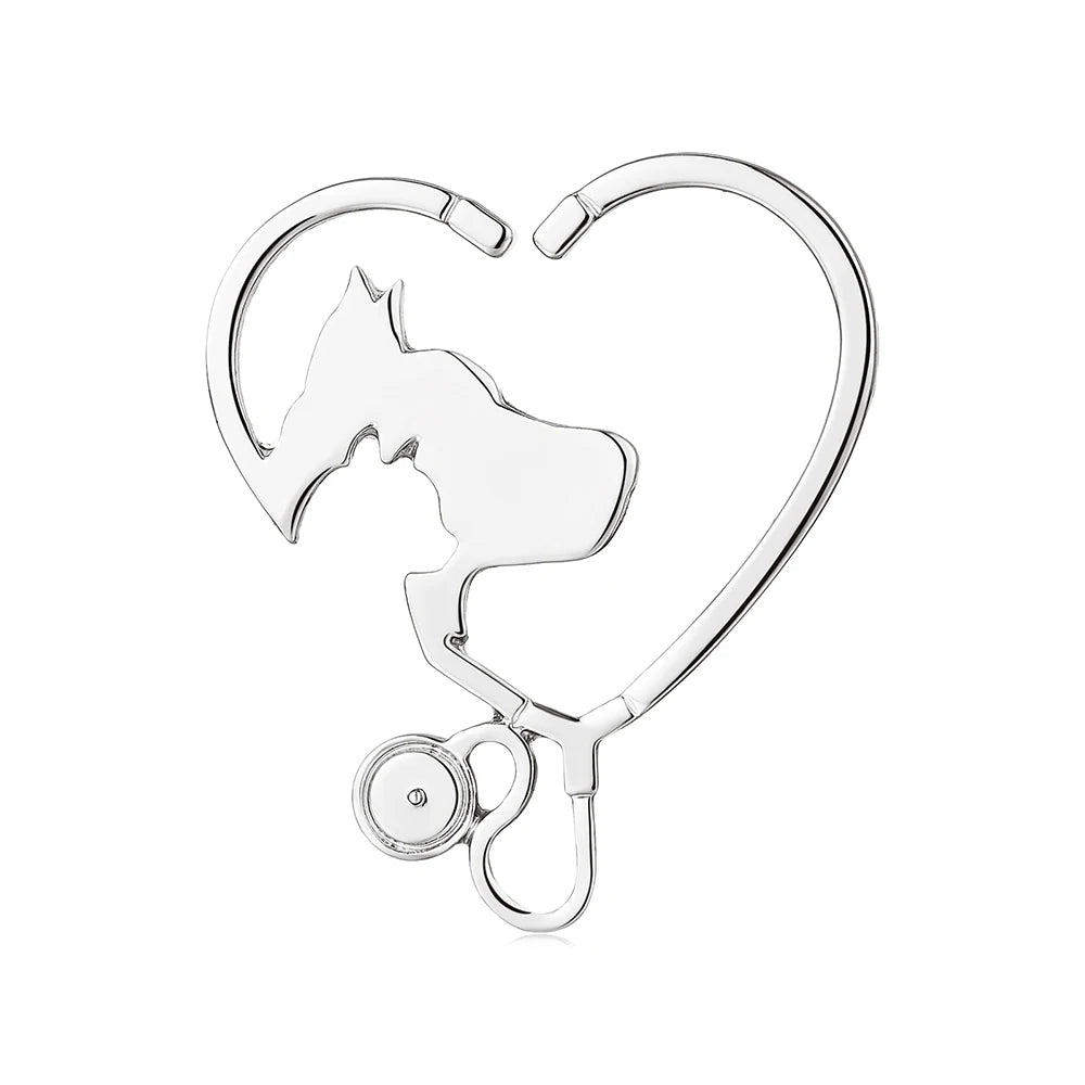 Golden Vet Heart Brooch – Love & Care Edition