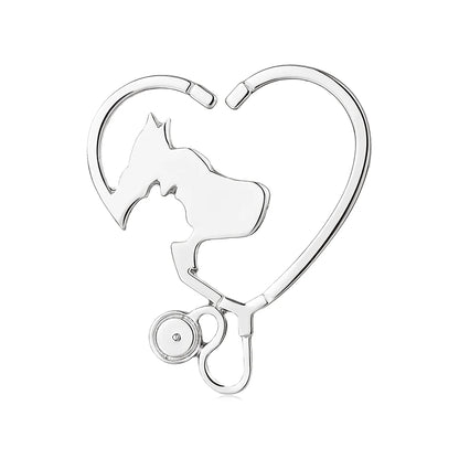 Golden Vet Heart Brooch – Love & Care Edition