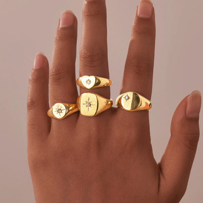 Celestial Glow Signet Ring Collection