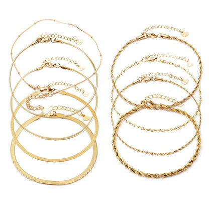 Eterna Layered Anklet Set