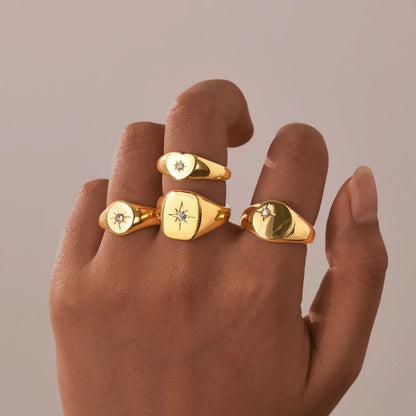 Celestial Glow Signet Ring Collection