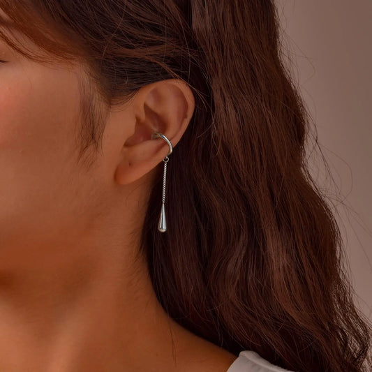 C-shaped Teardrop Ear Cuff Clip Earrings