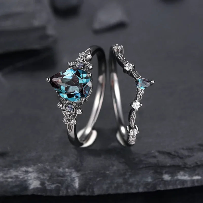 Ethereal Blue Blossom Ring