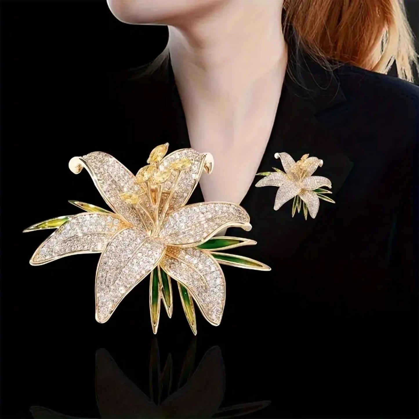 Golden Lily Elegance Brooch