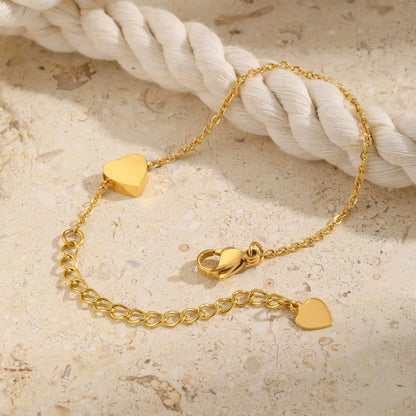 Golden Heart Anklet – Minimal Love Edition