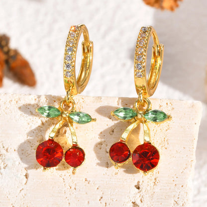 Golden Cherry Spark Earrings