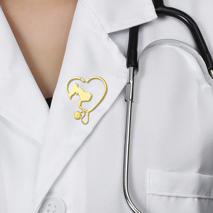 Golden Vet Heart Brooch – Love & Care Edition