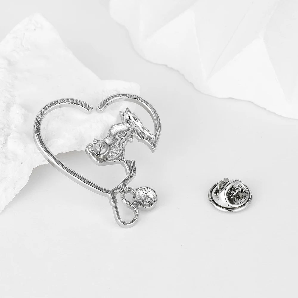 Golden Vet Heart Brooch – Love & Care Edition