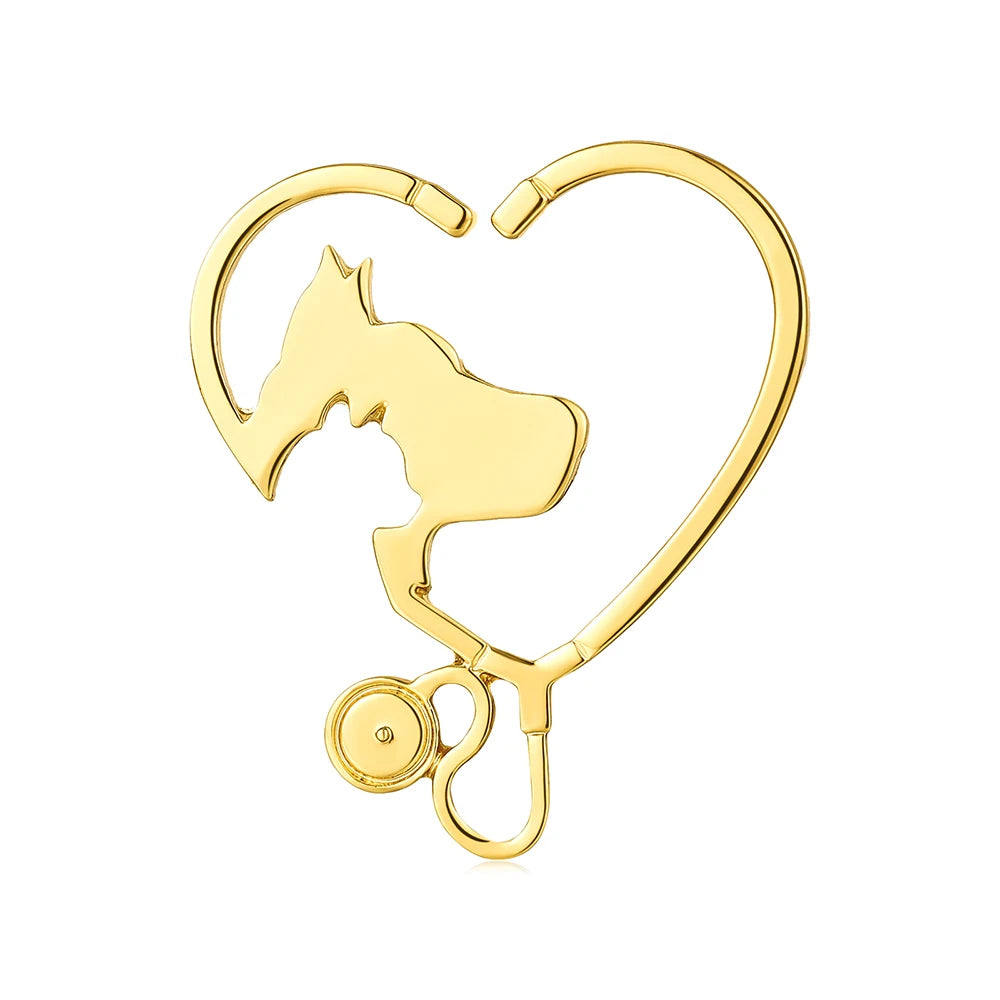 Golden Vet Heart Brooch – Love & Care Edition