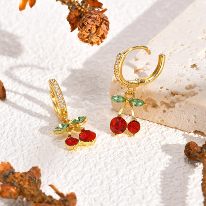 Golden Cherry Spark Earrings