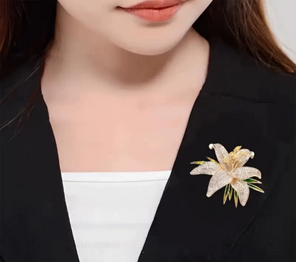 Golden Lily Elegance Brooch